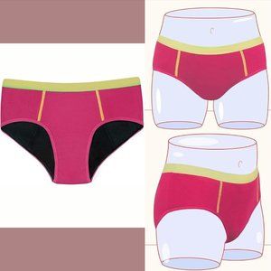 NWT Thinx BTWN [ 13-14 yrs ] Cotton‎ Super Menstrual Brief in Pink Hibiscus